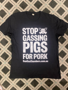 'Stop Gassing Pigs for Pork' T-shirt