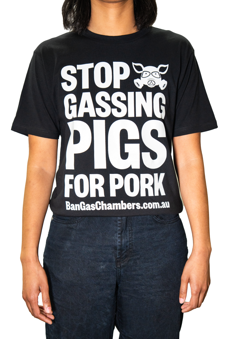 'Stop Gassing Pigs for Pork' T-shirt