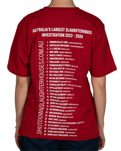 Shut Down Slaughterhouses T-Shirt (red)