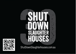 Shut Down Slaughterhouses stickers (large - new design)