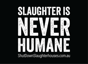 Shut Down Slaughterhouses stickers (small, packs of 20, new design)